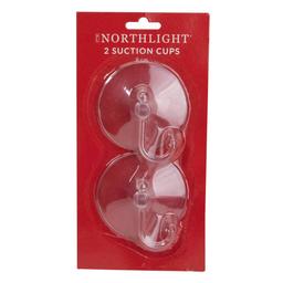 Northlight Seasonal Clear Suction Cups with Hooks - Pack of 2