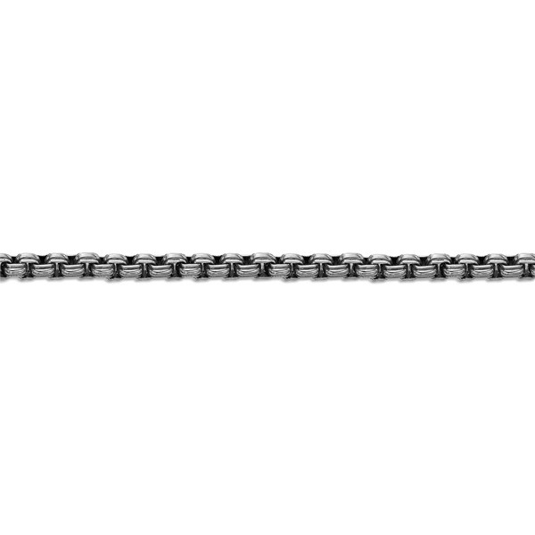 Mens Lynx Stainless Steel Round Box Chain Necklace & Bracelet Set