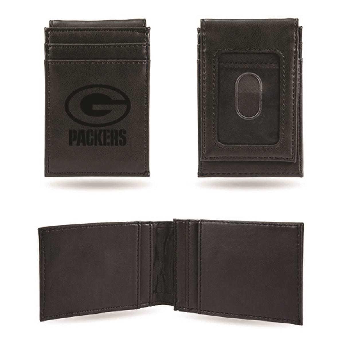 Mens NFL Green Bay Packers Faux Leather Front Pocket Wallet
