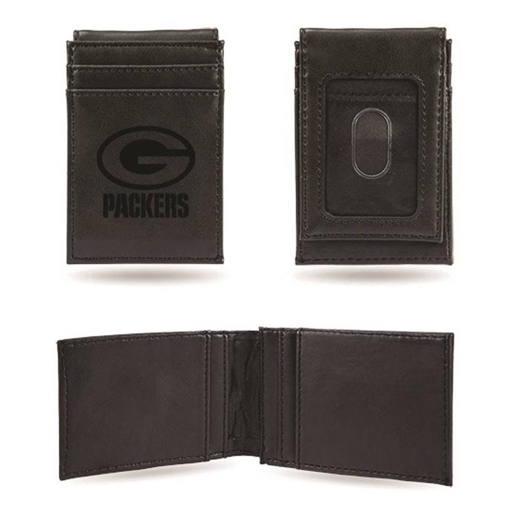 Mens NFL Green Bay Packers Faux Leather Front Pocket Wallet