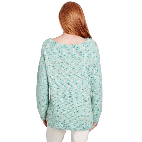 Womens Ruby Rd. Mint Condition Shimmering Pom Pom Eyelash Sweater