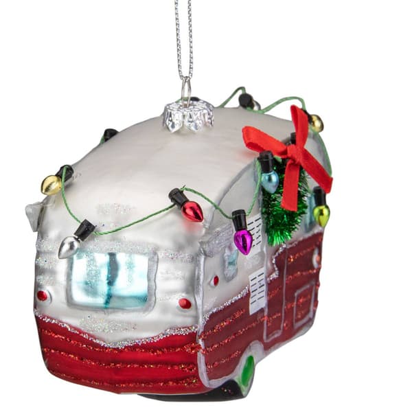 Northlight Seasonal Vintage Camper Glass Christmas Ornament