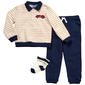 Toddler Boy Little Lad 3pc. Little Racer Athletic Set with Socks - image 1