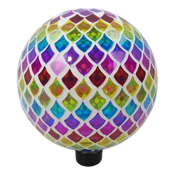 Alpine Multicolor Mosaic Teardrop Glass Gazing Globe