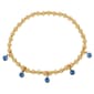 Athra Gold over Brass Blue Crystal Drop Stretch Bead Bracelet - image 1