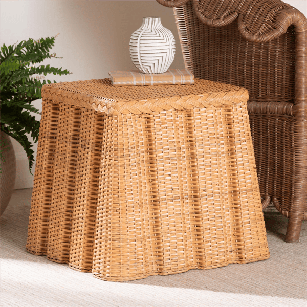 bali & pari Andrea Natural Rattan End Table