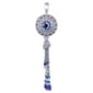 Wearable Art Artisan Round Blue Disc Stone & Beaded Enhancer - image 1