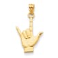 Gold Classics(tm) 14kt. I Love You Hand Pendant - image 1