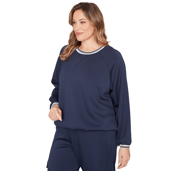 Plus Size Ruby Rd. Jetsetter Bubble Hem Sweatshirt