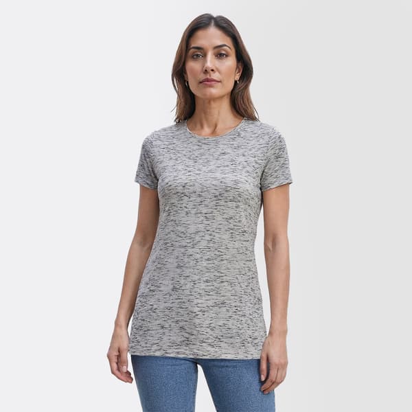 Petite Architect® Short Sleeve Crew Neck Marled Tee