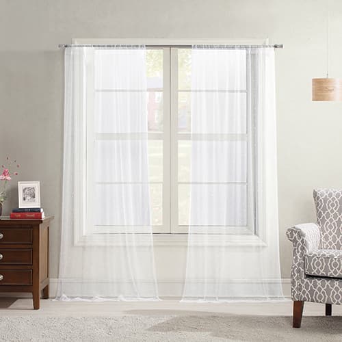Allure Pearl Tulle Rod Pocket Panel Curtain - image 