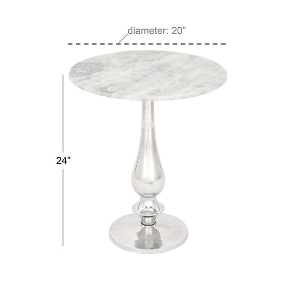 9th & Pike&#174; Traditional Round Marble Accent Table