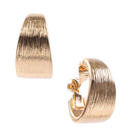 Anne Klein Gold-Tone Wide Hoop Clip On Earrings