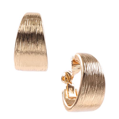 Anne Klein Gold-Tone Wide Hoop Clip On Earrings - image 