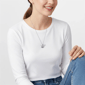 Saffron Sterling Silver Moissanite Diamond Kitty Charm Necklace - image 4