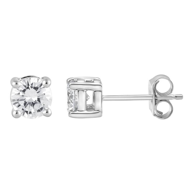 Nova Star(R) White Gold Lab Grown Diamond Solitaire Stud Earrings