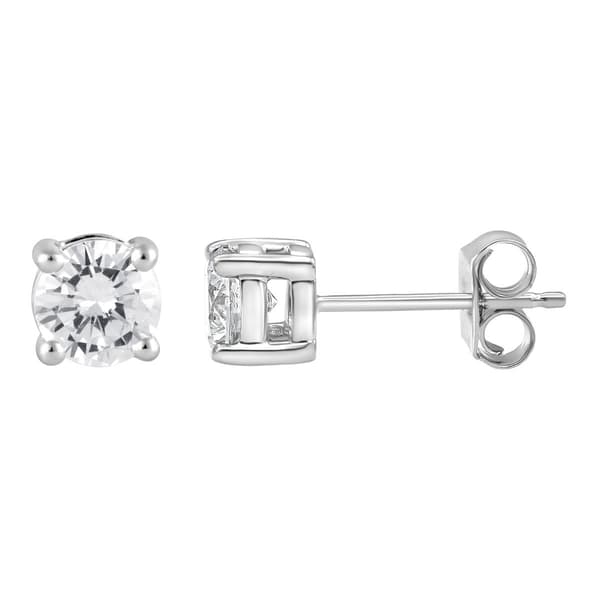 Nova Star(R) White Gold Lab Grown Diamond Solitaire Stud Earrings - image 