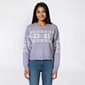 Juniors Pink Rose Chenille Fair Isle Snowflake Crew Neck Sweater - image 1