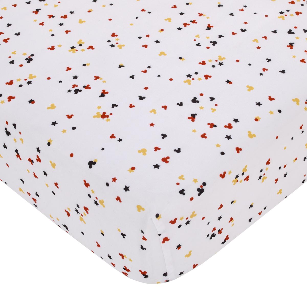 Disney Mickey Mouse Confetti Fitted Crib Sheet