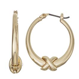 Napier Gold-Tone Oval Hoop Click-Top Earrings