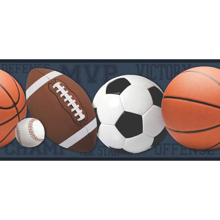 RoomMates® Sports Balls Blue Peel & Stick Border