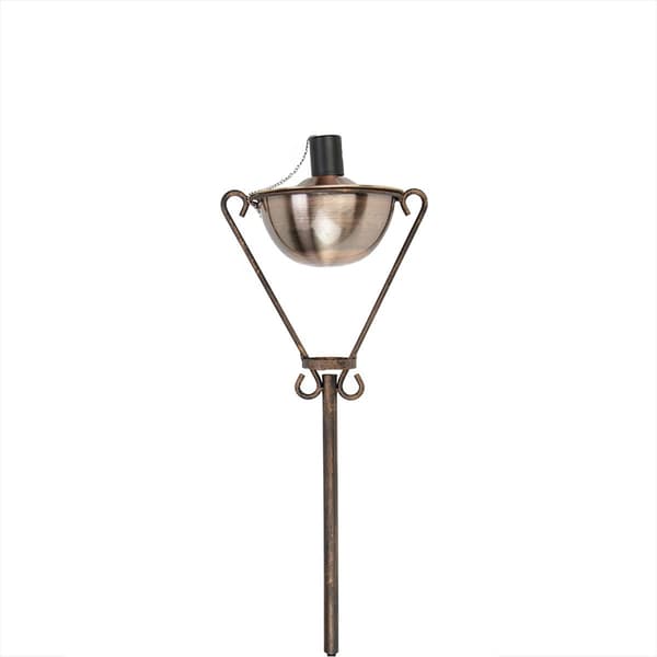 DAK 61in. Brushed Copper Half Moon Oil Lamp Outdoor Patio Torch - image 