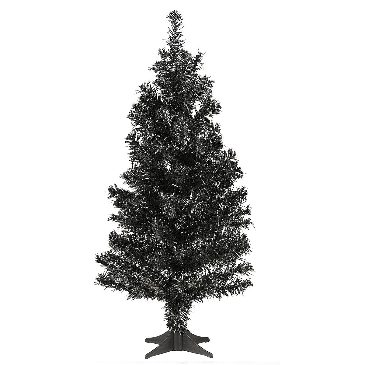 National Tree 2ft. Black Tinsel Tree