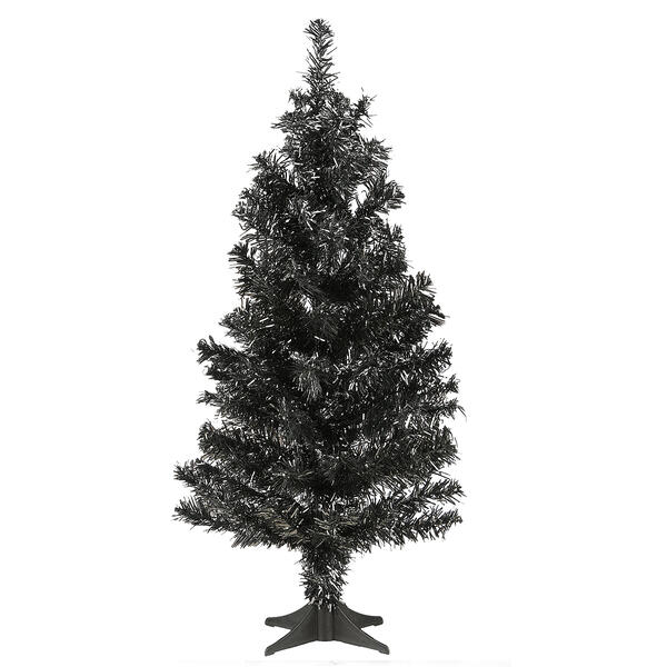 National Tree 2ft. Black Tinsel Tree - image 