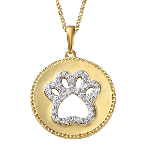Nova Star(R) Gold Plated & 1/4ctw. Lab Grown Diamond Paw Pendant