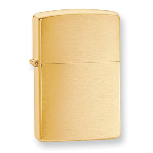Zippo Solid Brass Plain Brushed Brass Lighter - image 