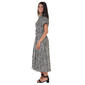 Womens Vivid Aura Short Sleeve Stripe Belt Midi Shirtdress - image 3
