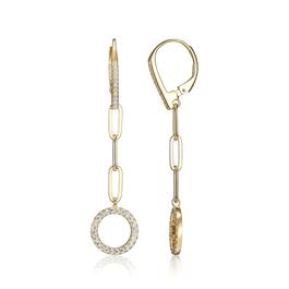 Forever Facets 18kt. Gold Over Sterling Paperclip Drop Earrings