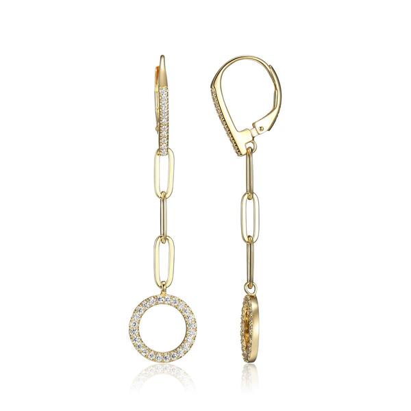 Forever Facets 18kt. Gold Over Sterling Paperclip Drop Earrings - image 