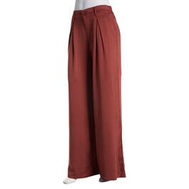 Juniors Celebrity Pink Solid Wide Leg Pleated Trouser Pants