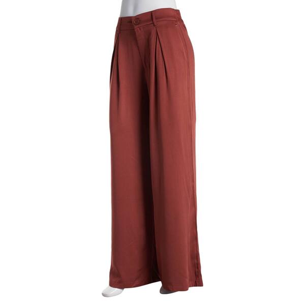 Juniors Celebrity Pink Solid Wide Leg Pleated Trouser Pants - image 