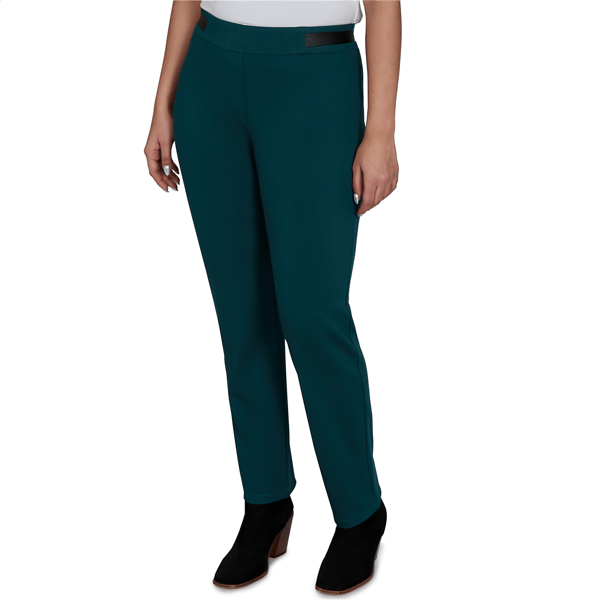 Womens Emaline Feminine Mystique Solid Pull On Straight Leg Pants