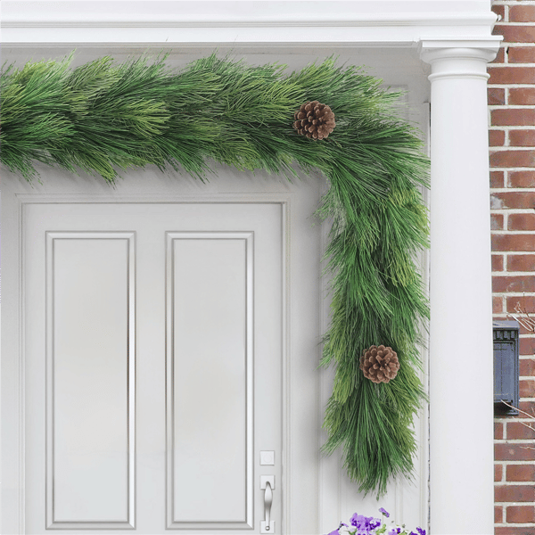 Puleo International 9ft. Garland Adorned with Pinecones