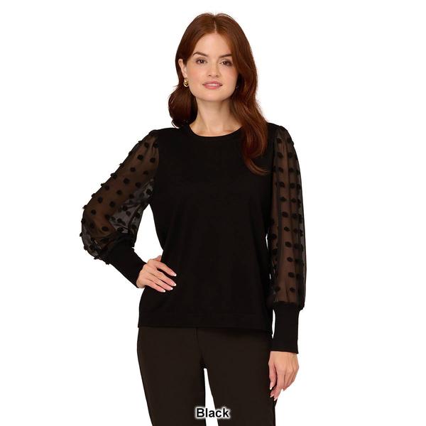 Womens Adrianna Papell Long Cuff Sleeve Big Clip Dot Sweater - image 