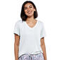 Petites Jessica Simpson Short Sleeve Solid Pajama Tee w/Lace - image 1