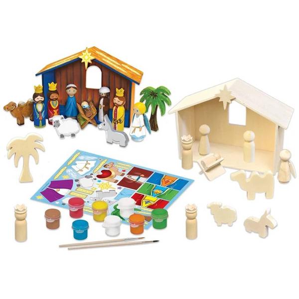 MasterPieces Nativity Scene Holiday Wood Paint Set