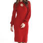 Womens Nina Leonard Long Sleeve Mock Neck Keyhole Sweater Dress - image 3