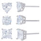 Sterling Silver 3pc. Stud Earrings Set - image 1