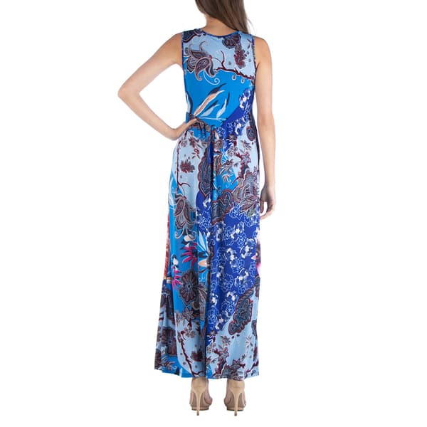 Womens 24/7 Comfort Apparel Multicolor Sleeveless Maxi Dress