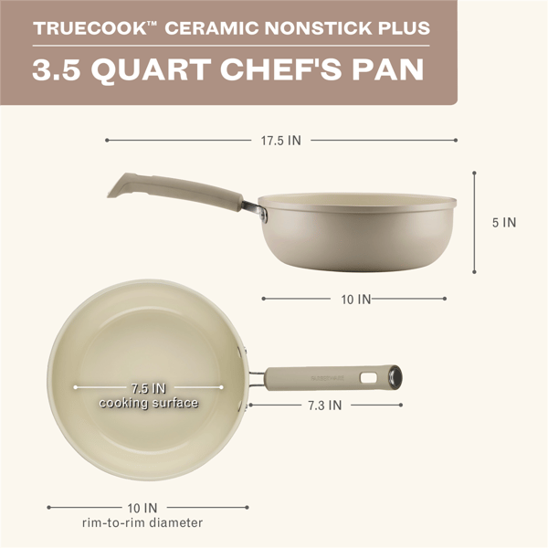 Farberware TrueCook 3.5qrt. Ceramic Plus Induction Chef''s Pan