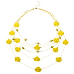 Ashley Cooper(tm) Gold-Tone Layered Petal Bead Statement Necklace