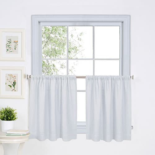 Elrene Cameron Kitchen Curtains - White