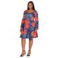 Plus Size 24/7 Comfort Apparel Navy Floral Knee Length Dress - image 3