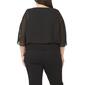Plus Size MSK Rhinestone Trim Sleeve Blouson Blouse - image 2