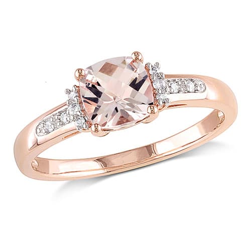 Gemstone Classics&#40;tm&#41; 10kt. Rose Gold 1ctw. Morganite Ring - image 