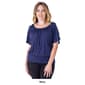 Womens 24/7 Comfort Apparel Short Sleeve Split Shoulder Blouse - image 6